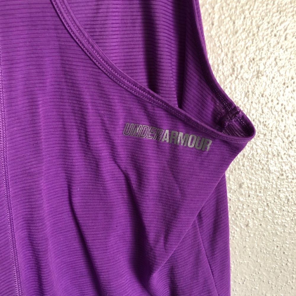 Under Armour Fitted Purple Racerback Tank - Picture 3 of 4